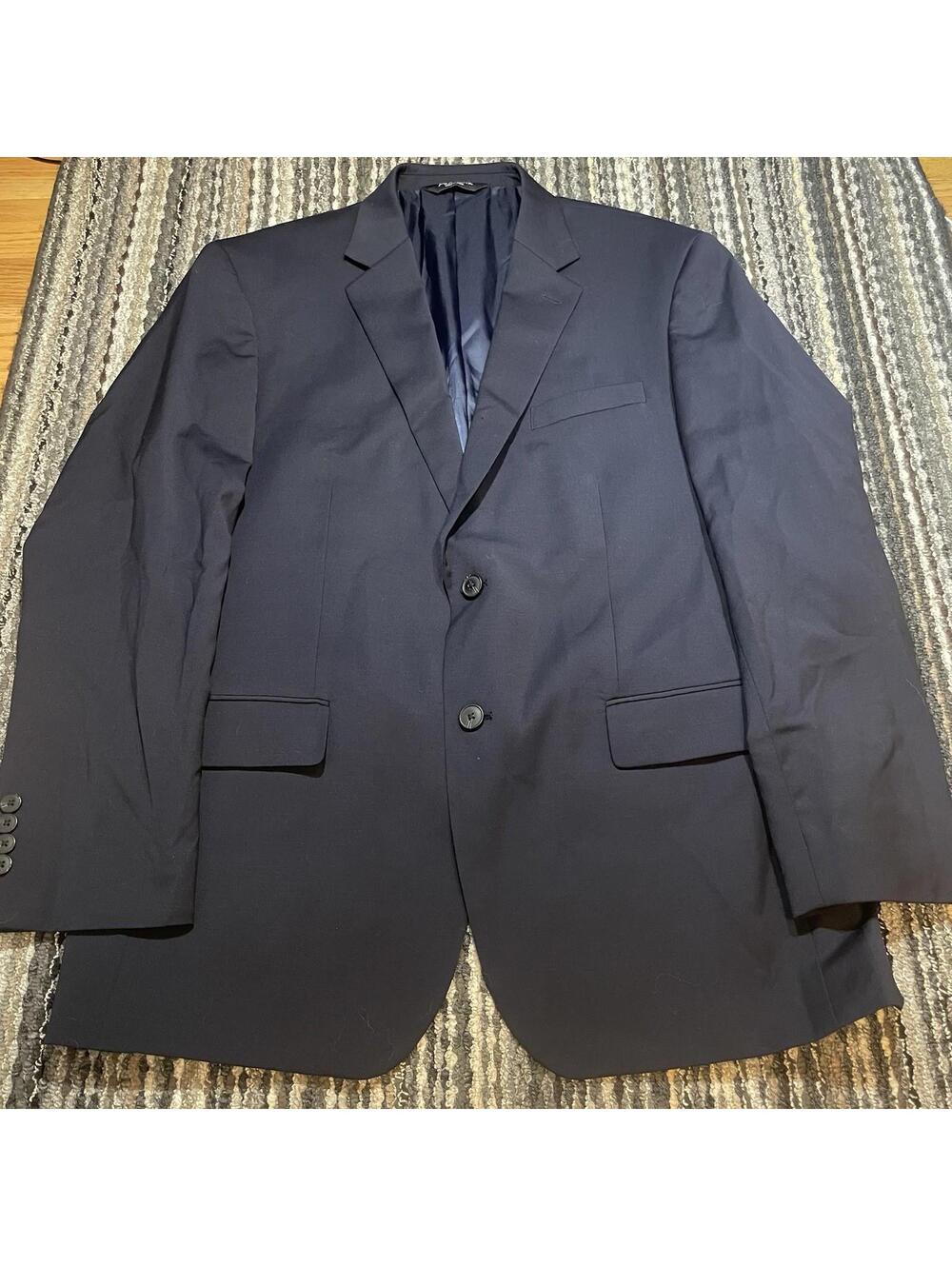 Jos A Bank 1905 Collection Tailored Fit Wool Stretch Sport Coat 44R Navy Blue
